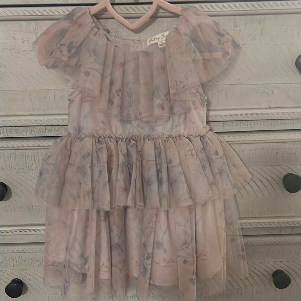 Elegant Floral Kids Dress in Pink and Purple